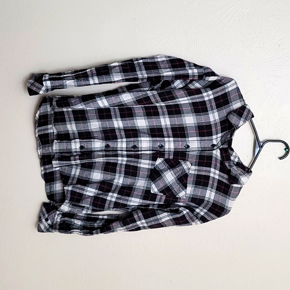 Black and white plaid Van's flannel Small women's